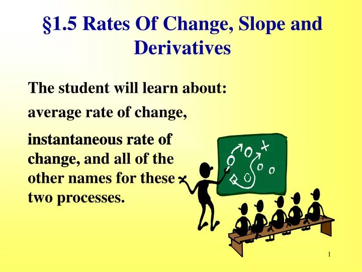 1 5 rates of change slope and derivatives