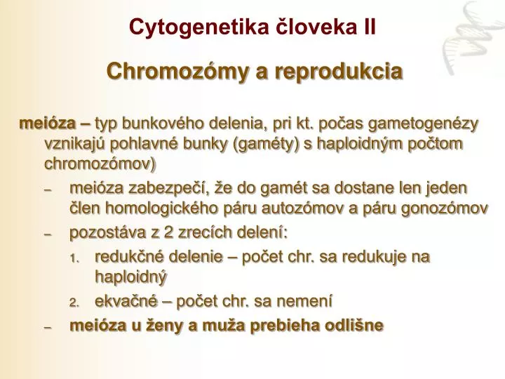 cytogenetika loveka ii