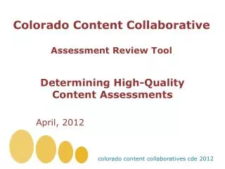 Colorado Content Collaborative Assessment Review Tool