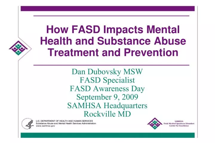 how fasd impacts mental health and substance abuse treatment and prevention