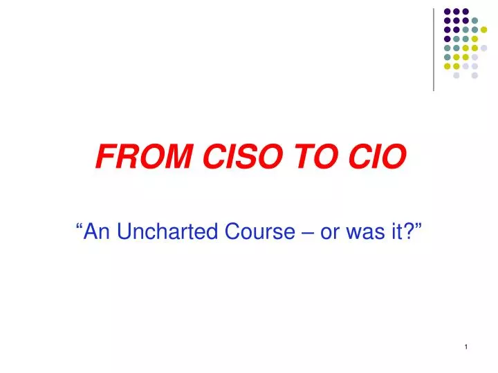 from ciso to cio