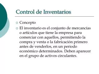 control de inventarios