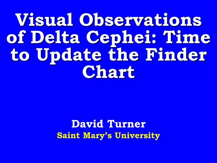 visual observations of delta cephei time to update the finder chart