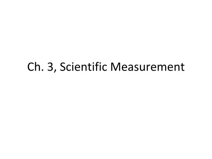 ch 3 scientific measurement