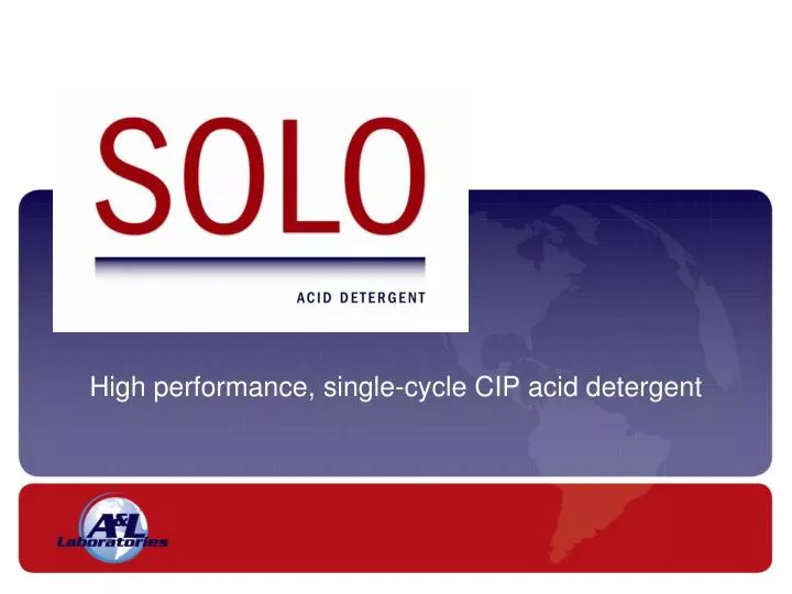 high performance single cycle cip acid detergent