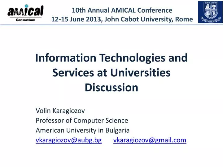 information technologies and services at universities discussion