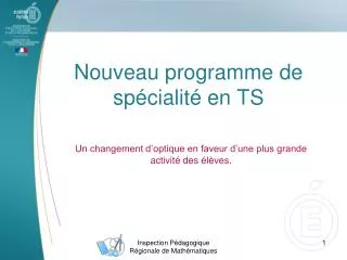 nouveau programme de sp cialit en ts