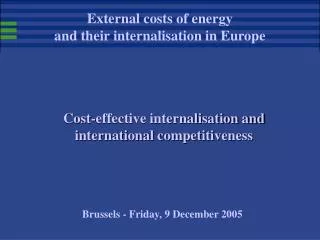 Cost-effective internalisation and international competitiveness