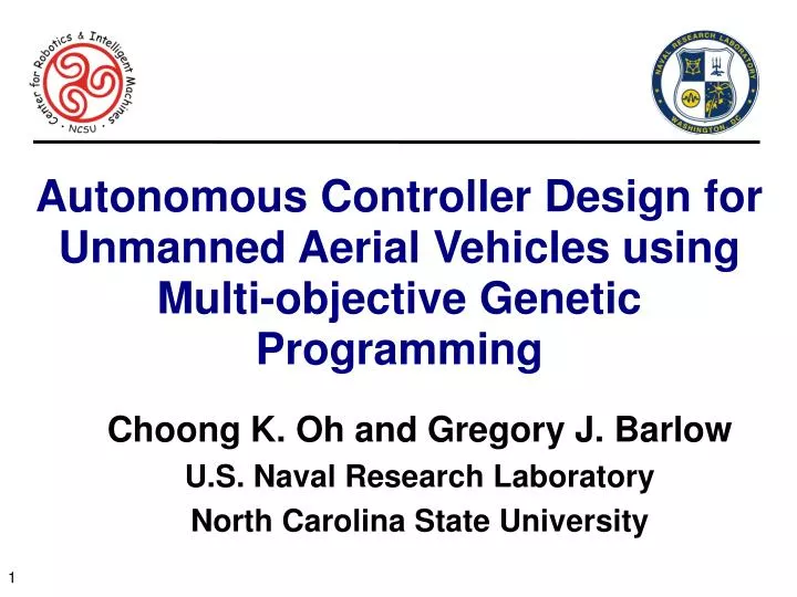 choong k oh and gregory j barlow u s naval research laboratory north carolina state university
