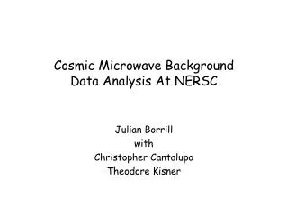 Cosmic Microwave Background Data Analysis At NERSC