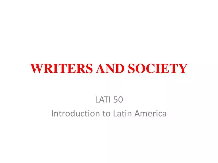 writers and society