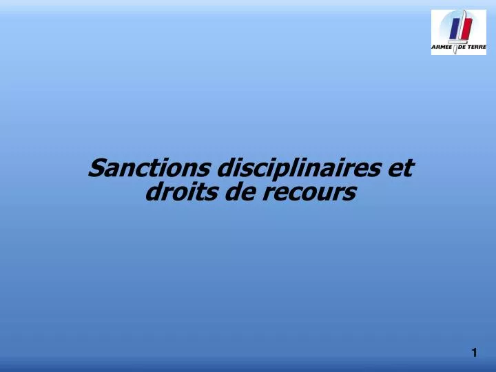 sanctions disciplinaires et droits de recours
