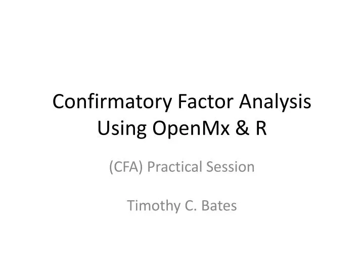 confirmatory factor analysis using openmx r