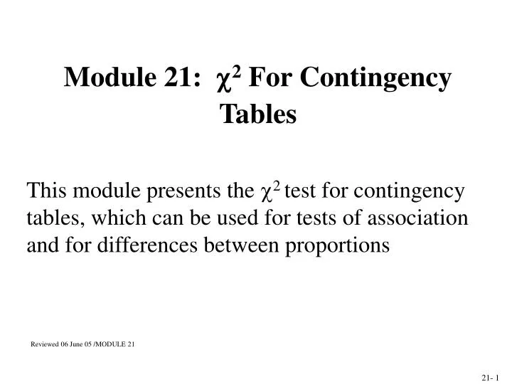 module 21 2 for contingency tables