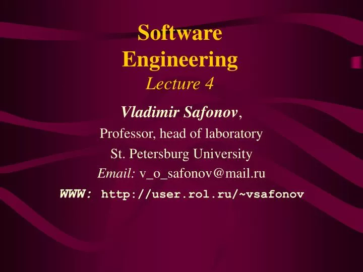software engineering lecture 4