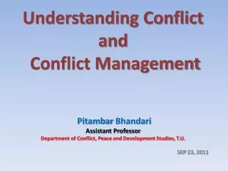 Understanding Conflict and Conflict Management