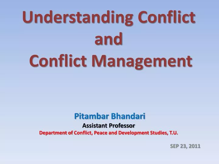 understanding conflict and conflict management