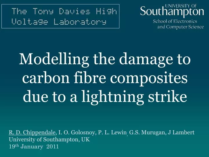 modelling the damage to carbon fibre composites due to a lightning strike