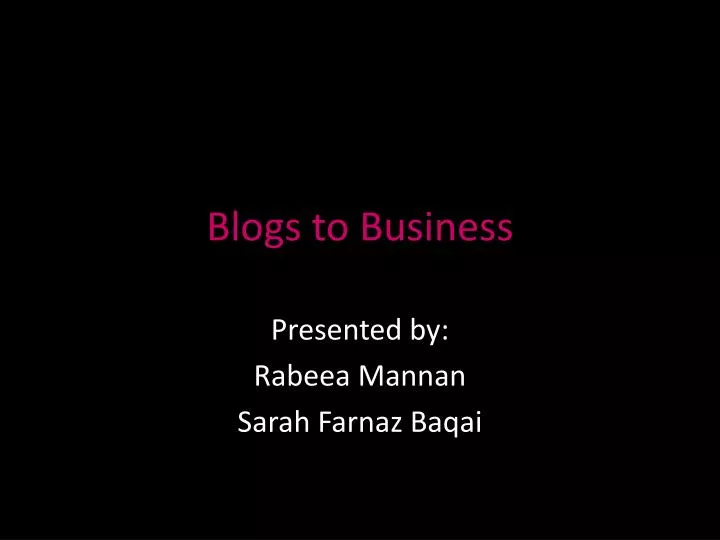 blogs to business