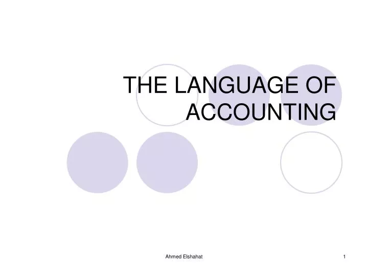 the language of accounting