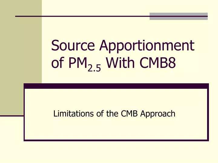source apportionment of pm 2 5 with cmb8
