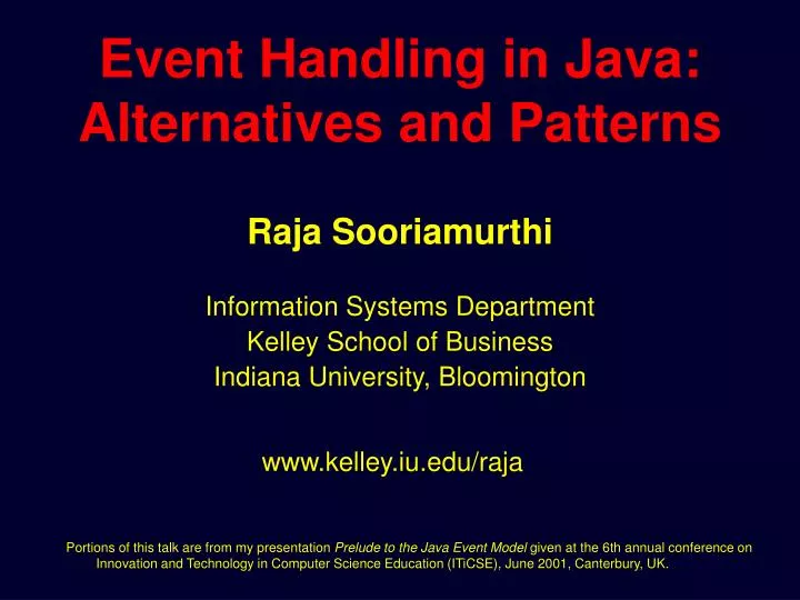 event handling in java alternatives and patterns