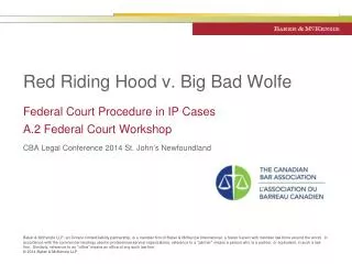 Red Riding Hood v. Big Bad Wolfe