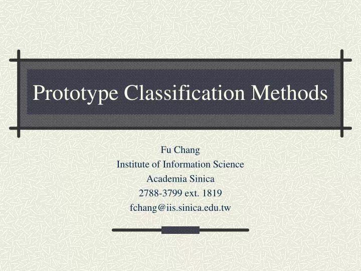 prototype classification methods