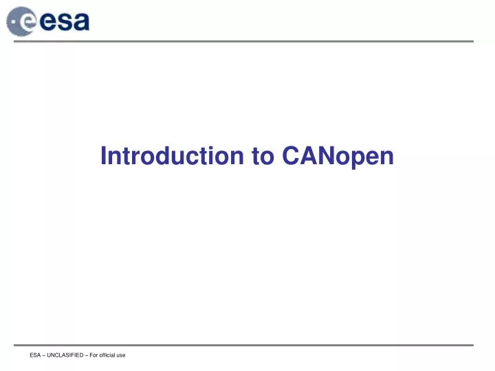 introduction to canopen
