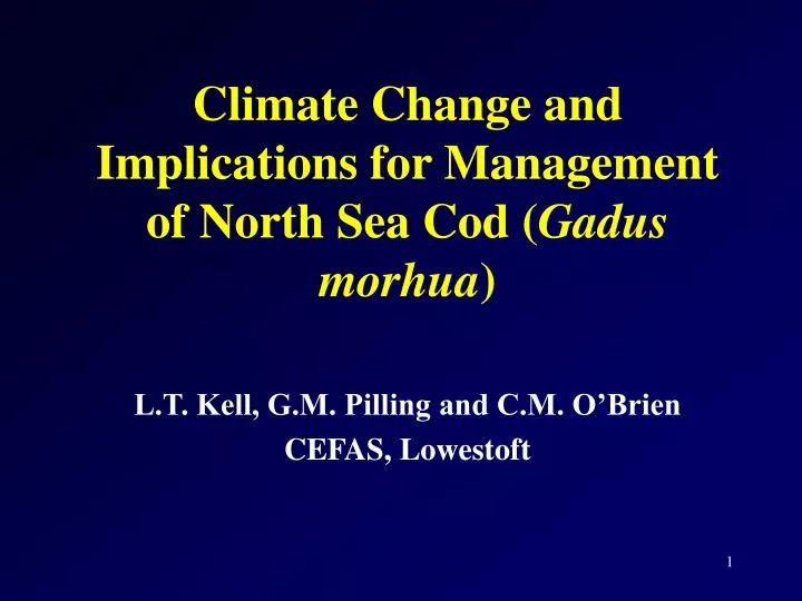 climate change and implications for management of north sea cod gadus morhua