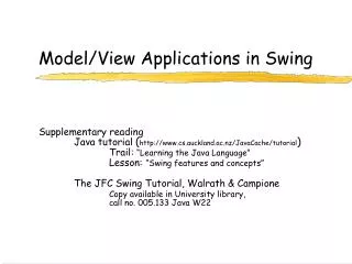 Model/View Applications in Swing