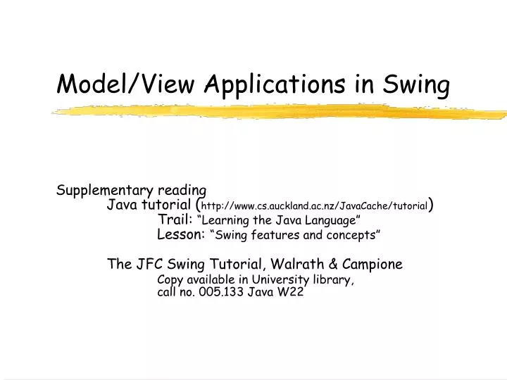 model view applications in swing