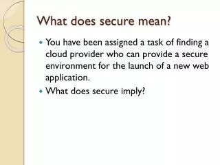 What does secure mean?