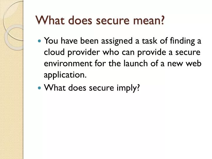 what does secure mean