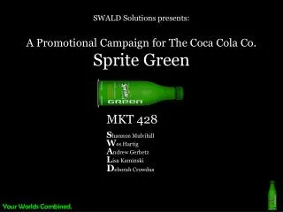 SWALD Solutions presents: A Promotional Campaign for The Coca Cola Co. Sprite Green