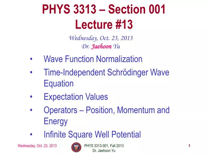 phys 3313 section 001 lecture 13