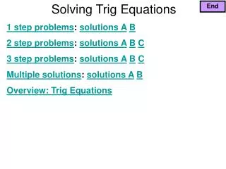 Solving Trig Equations