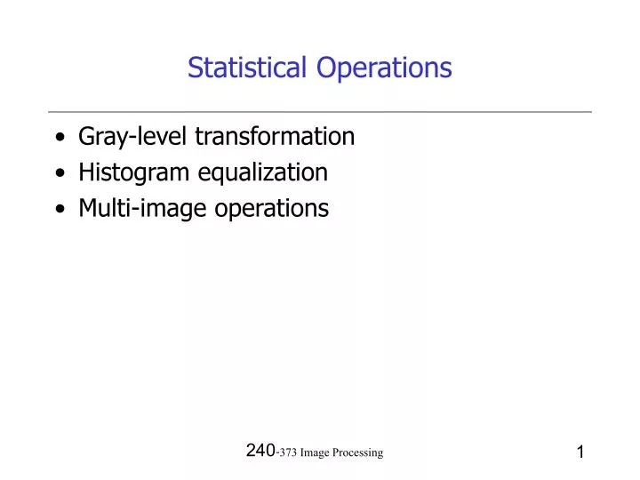 statistical operations
