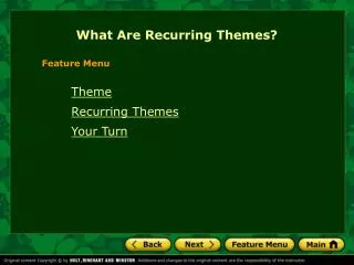 What Are Recurring Themes?