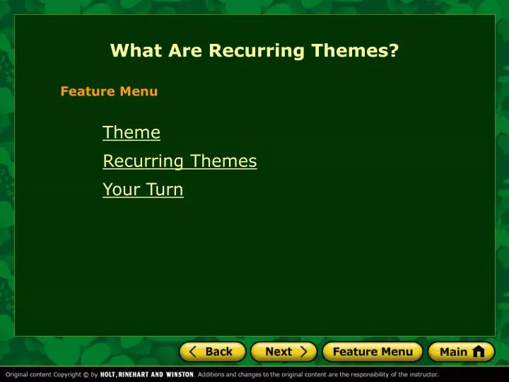 what are recurring themes