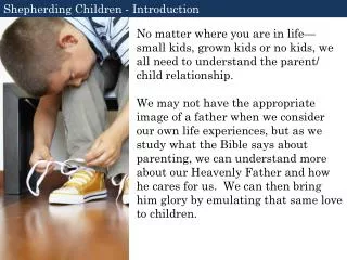 Shepherding Children - Introduction