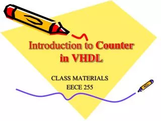 Introduction to Counter in VHDL