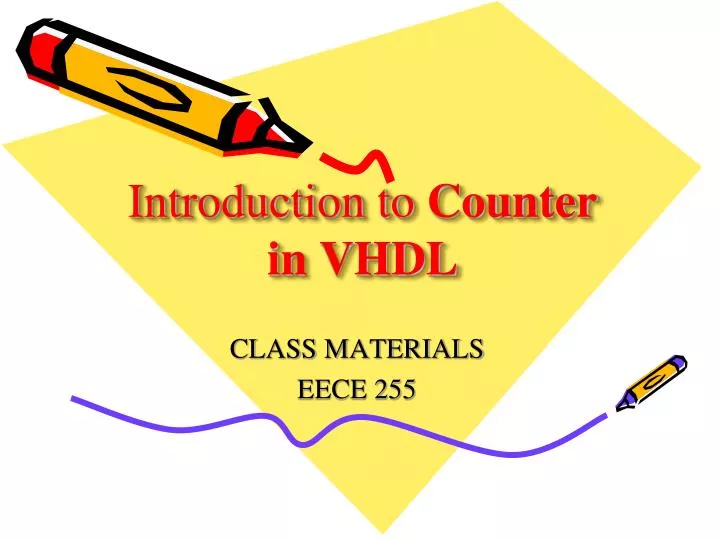 introduction to counter in vhdl