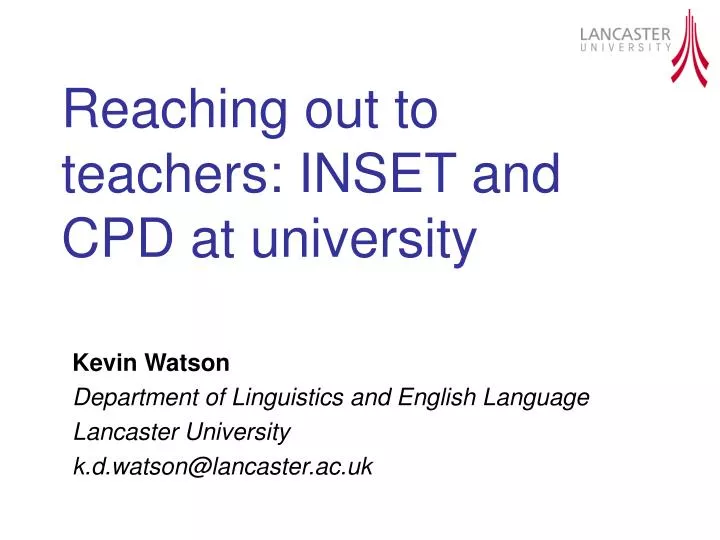 reaching out to teachers inset and cpd at university
