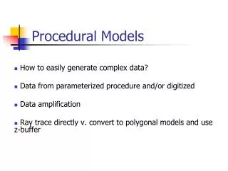 Procedural Models
