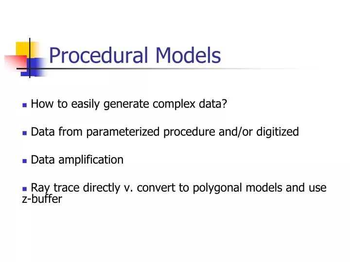 procedural models