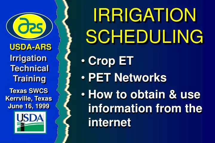 irrigation scheduling