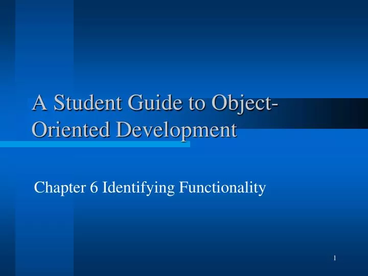 a student guide to object oriented development