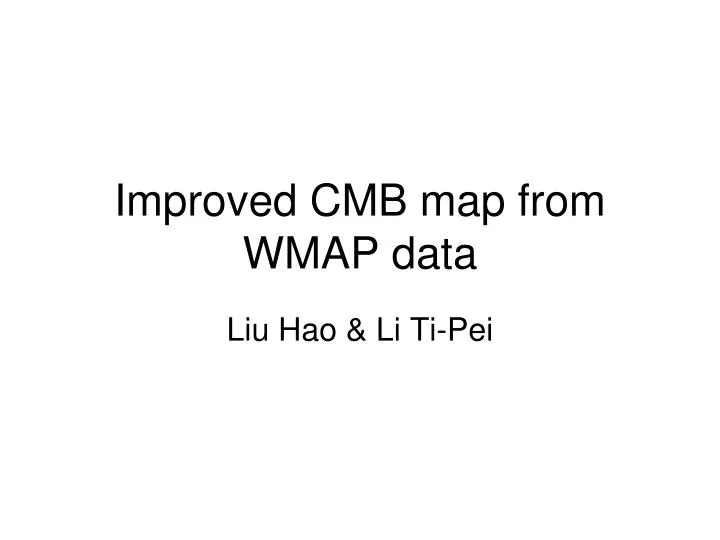 improved cmb map from wmap data