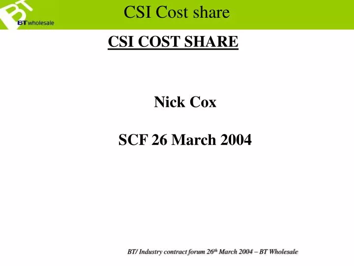 csi cost share